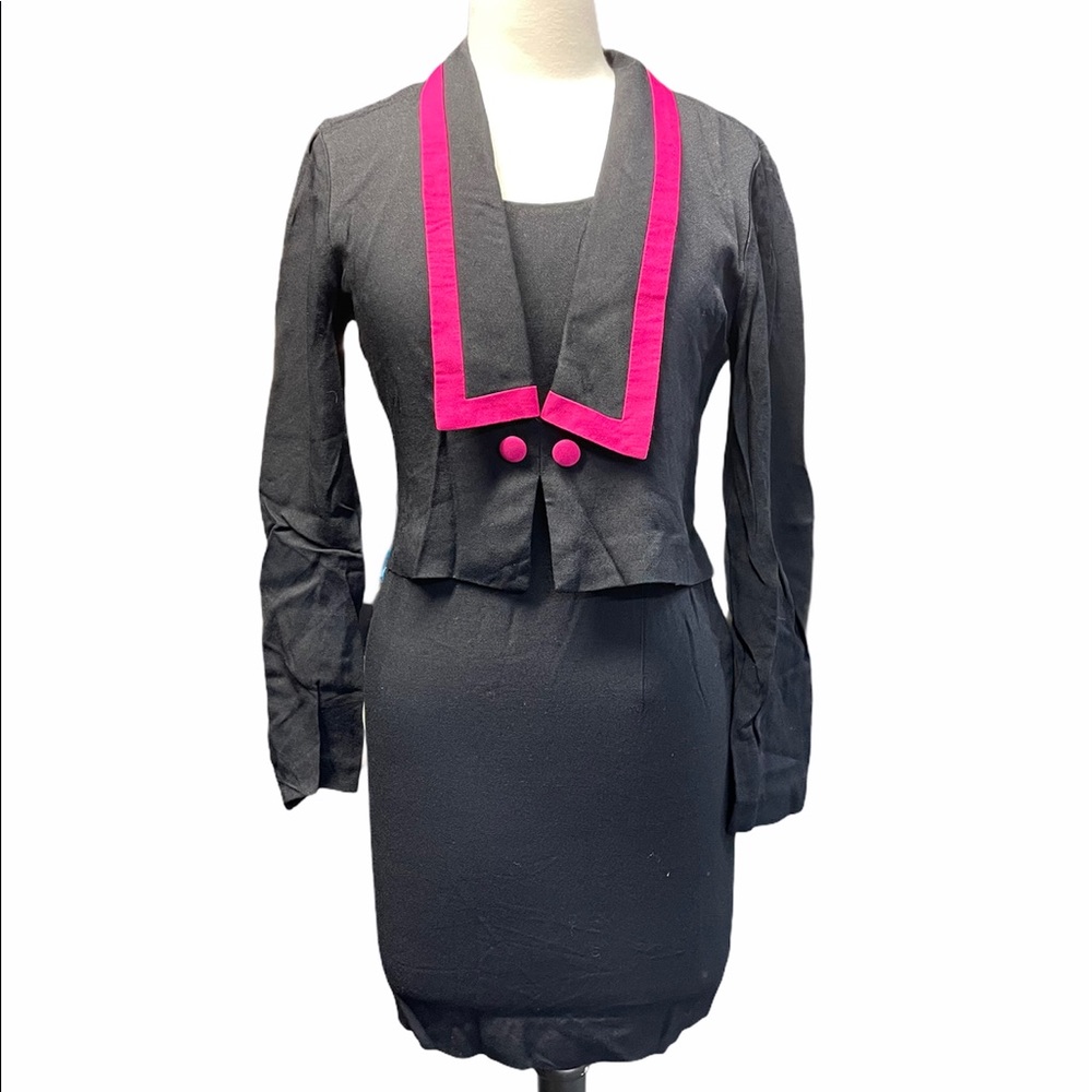 Vintage Sailor style Pink and black Suit Dress